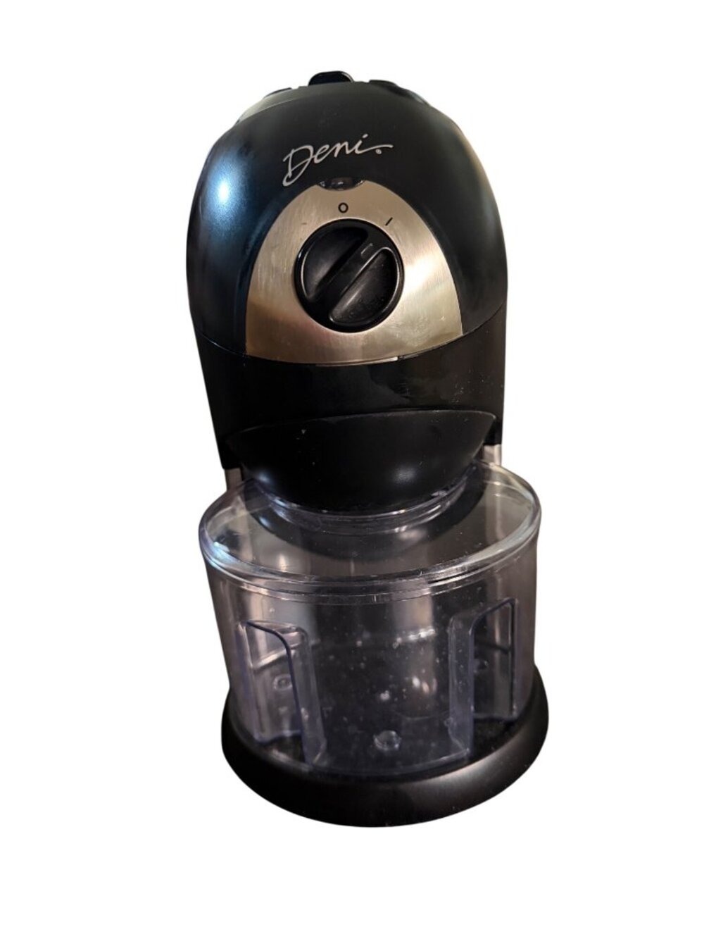Deni Electric Ice Crusher With Stainless Steel Blade & Clear Bowl - Black/Silver